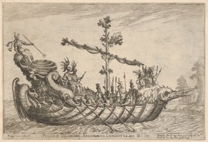 Peleus og Talamon, fra serien Argonauternes fartøjer, til bryllupsfesten..., 1608. af Remigio Cantagallina