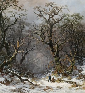 Jægere i skoven om vinteren af Remigius Adrianus Haanen