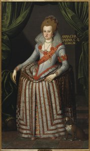 Prinsesse Anne Catherine af Brandenburg, dronningegemal af Danmark Norge - Portræt af prinsesse Anne Catherine af Brandenburg (1575-1612), dronning af Danmark og Norge, af Petersen (Piettersz), Remmert (ca. 1575-1649). Olie på lærred. Størrelse: 207x123 c af Remmert (c.1575 1649) Petersen