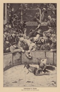Hanekamp i Flandern (litografi) af Remy Cogghe