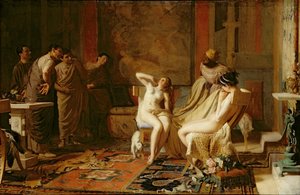 Kvindelige slaver præsenteret for Octavian