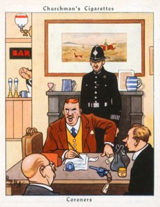 Retsmedicinere (farvelitografi) af René Bull