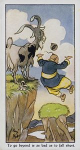 At gå ud over er lige så slemt som at komme til kort (farve litho) af René Bull