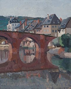 Refleksion af broen på partiet ved Espalion, Aveyron