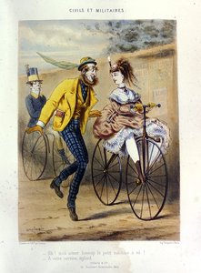 En Draisienne (farvet gravering)