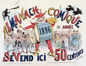 En klovn med tromme og bækkener - Tegning af Draner (Jules Georges Renard