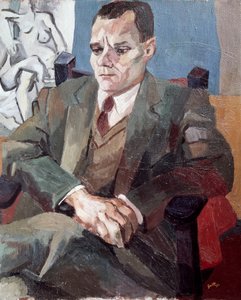 Portræt af Alberto Moravia (1907-1990), italiensk forfatter af Renato Guttuso