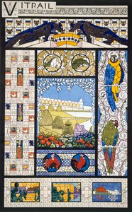 Glasmosaik vinduesdesign, fra 