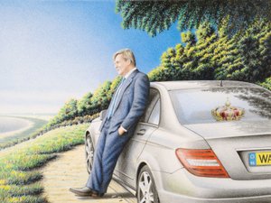 Kroning, 2013, farveblyantstegning på papir af Rene Boin