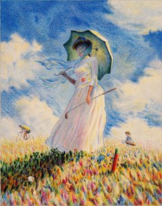 MONET-Golf, 2019, farveblyantstegning på papir