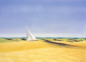 Sejlads i Toscana, 2001, olie på lærred af Rene Boin
