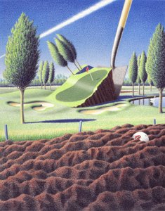 Spade, 2005, farveblyantstegning på papir af Rene Boin