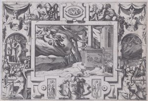 Medea flygter fra Jason Det korthåndede sværd Jason forfølger hende, men kan ikke leve..., 1563.