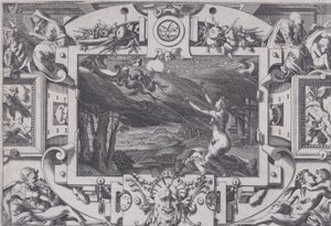Medea og hendes vogn tegnet af drager Rullet og nøgen en mørk nat, på et øde sted..., 1563.