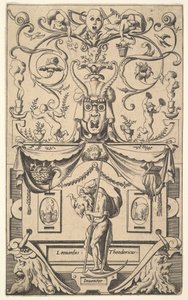 Panel med figur af Saturn, plade 1, ca. 1550-65. af Rene Boyvin