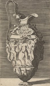 Vase med dansende kvinder og satyrer, sent i 1600-tallet.