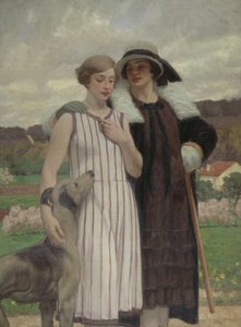De to venner (olie på lærred) af René François Xavier Prinet