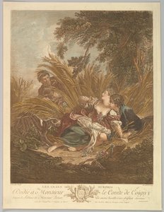 Les Amans Surpris The Surprised Lovers, 1700-tallet. af Rene Gaillard