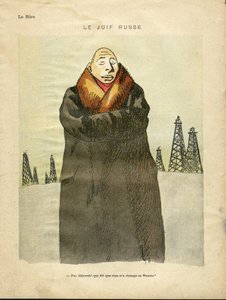 Illustration af Hermann-Paul (1864-1940) i Le Lire, ca. 1935 - Den russiske jøde - antisemitisme, petroleum - jøde af Rene George Hermann Paul