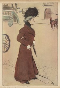 Kvinde rejste sig ved et planlagt møde (farve litho) af Rene George Hermann Paul