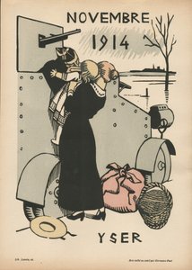 Krigens kalender (1. år? august 1914-juli 1915) (farvet træsnit)
