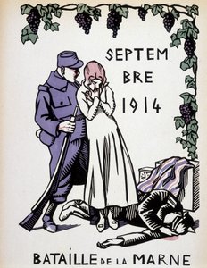 September 1914: Slaget ved Marne - tegning af Herman Paul, i "" Krigskalender"" udg. 1916