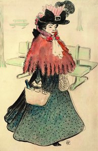 Den smukke jødinde tager på indkøb. Bladet Le Rire, 1896. af Rene Georges Hermann Paul