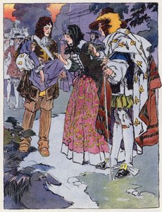 En elev fra Saint-Cyr under Louis XIV (farve litho) af Rene Vincent