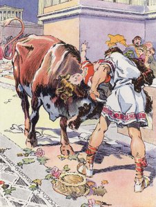 En lille athensk kvinde i århundredet af Pericles (farve litho) af Rene Vincent