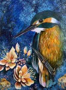 Den mystiske isfuglblomst af Renee Machan Cottagecore Artist