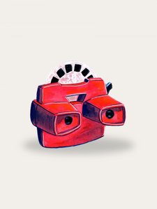 Rød retro-brille af Renee Machan Cottagecore Artist
