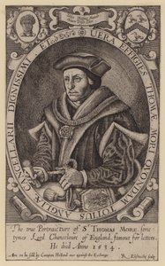 Sir Thomas More, engelsk advokat, statsmand, filosof og humanist (gravering) af Renold (after) Elstrack