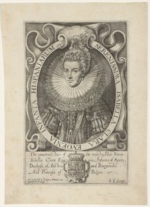 Portret af Isabella Clara Eugenia Mest fredfyldte Isabella Clara Eugenia Infanta fra Spanien (titel på objekt)