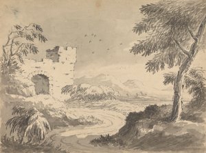 Landskab med vej, der fører til klosteret af Rev. William Gilpin