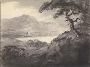 Bjerglandskab med en sø af Rev. William Gilpin