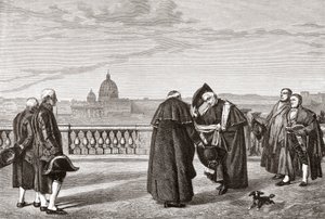 På Pinciushøjen, Rom, Italien, med Peterskirken i baggrunden i slutningen af det 19. århundrede. Fra Italian Pictures af Rev. Samuel Manning, udgivet ca. 1890. af Reverend Samuel Manning