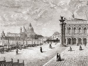 Piazza San Marco eller Markuspladsen, Venedig, Italien i slutningen af det 19. århundrede. Fra Italian Pictures af Rev. Samuel Manning, udgivet ca. 1890.