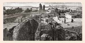 Rester af Bibliotheca i Cæsarernes Palads, Palatinerhøjen, Rom, Italien i slutningen af det 19. århundrede. Fra Italian Pictures af Rev. Samuel Manning, udgivet ca. 1890. af Reverend Samuel Manning