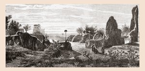 Ruinerne af Cæsarernes Palads, Palatinerhøjen, Rom, Italien i slutningen af det 19. århundrede. Fra Italian Pictures af Rev. Samuel Manning, udgivet ca. 1890. af Reverend Samuel Manning
