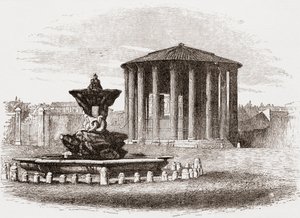 Vesta-templet, Forum Romanum, Rom, Italien i slutningen af det 19. århundrede. Fra Italian Pictures af Rev. Samuel Manning, udgivet ca. 1890. af Reverend Samuel Manning