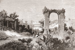 Palatinen fra Aventinerhøjen, Rom, Italien i slutningen af det 19. århundrede. Fra Italian Pictures af Rev. Samuel Manning, udgivet ca. 1890. af Reverend Samuel Manning