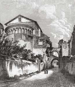 Kirken Santi Giovanni e Paolo, Celian Hill, Rom, Italien i slutningen af det 19. århundrede. Fra Italian Pictures af Rev. Samuel Manning, udgivet ca. 1890. af Reverend Samuel Manning