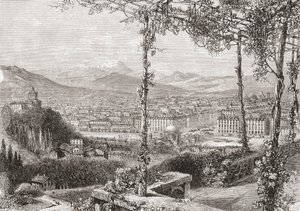 Torino, Italien i slutningen af det 19. århundrede. Fra Italian Pictures af Rev. Samuel Manning, udgivet ca. 1890. af Reverend Samuel Manning