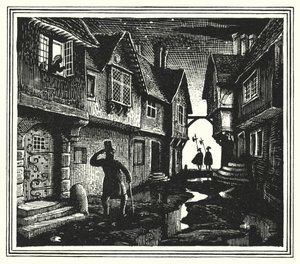 HC Andersen: Lykkens Galoscher (litho) af Rex (after) Whistler