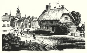 HC Andersen: Storkene (litho) af Rex (after) Whistler