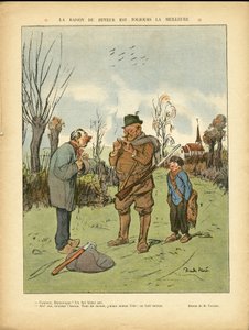 Illustration af Ricardo Flores (1878-1918) i Le Lire, 04/01/13 - Årsagen til drikkeren er altid den bedste - Kampagne, Barndom, Jagtjæger, Katedraler Kirker, Alkoholalkoholisme af Ricardo Flores
