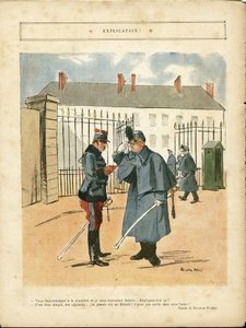 Illustration af Ricardo Flores (1878-1918) i Le Lire, 23/04/10 - Forklaring - Armee, Kaserne af Ricardo Flores