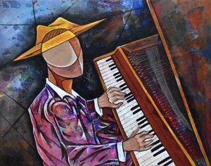 Den kubistiske pianospiller af Ricardo Maya
