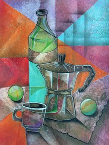 Geometrisk kaffestilleben af Ricardo Maya