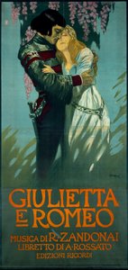 Plakat til operaen Romeo og Julie af Riccardo Zandonai af Riccardo Zandonai